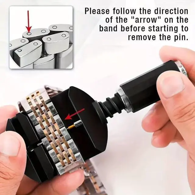 Alt view image 4 of 7 - Ankei Watch Link Removal Kit, Resizing Tool for Bracelet Adjustment & Replacement, Pin Remover for Sizing Strap, Watch Adjuster, Hammer for Watch Repair, Adjust Band, with User Manual, Punches