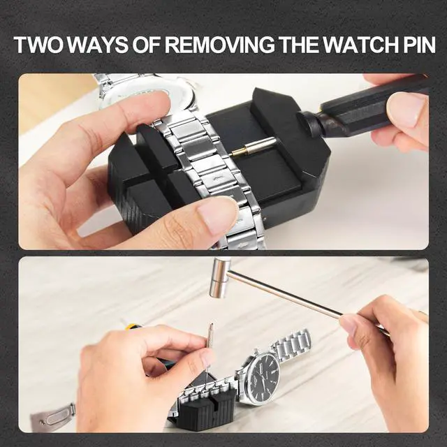 Alt view image 5 of 7 - Ankei Watch Link Removal Kit, Resizing Tool for Bracelet Adjustment & Replacement, Pin Remover for Sizing Strap, Watch Adjuster, Hammer for Watch Repair, Adjust Band, with User Manual, Punches