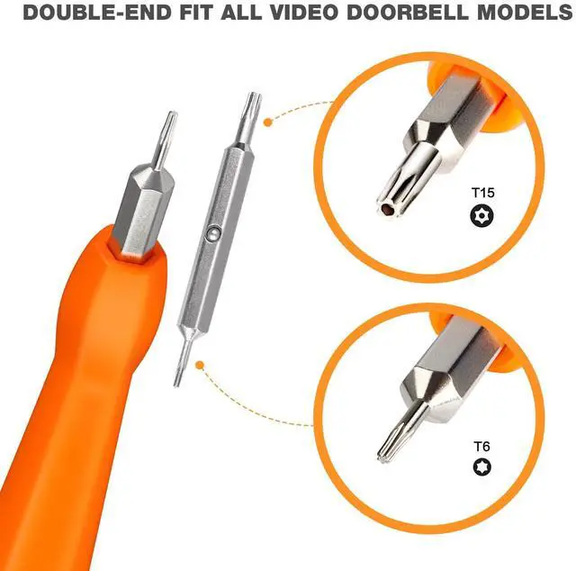 Alt view image 2 of 6 - Video Screwdriver Bit Set for Battery and Wifi Access - Fits All Video Doorbell Models (Orange)