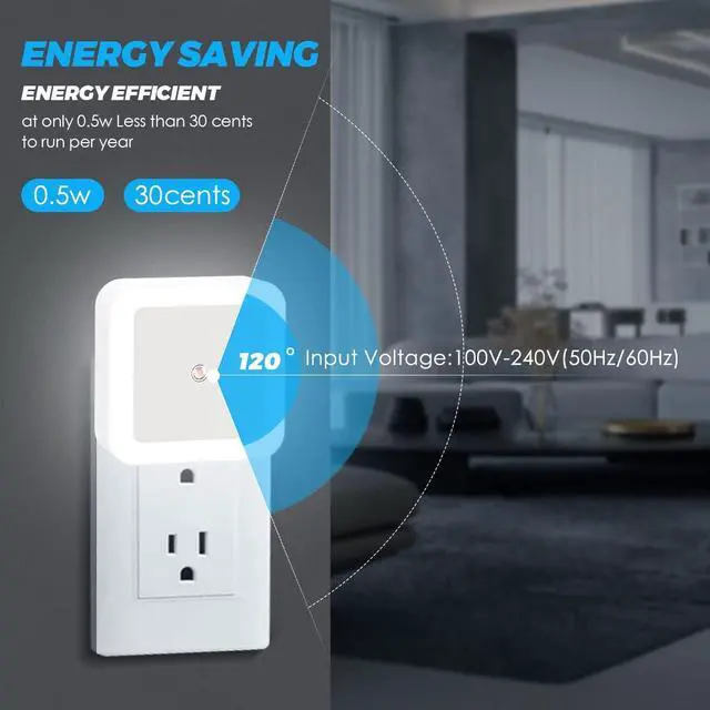 Alt view image 5 of 7 - Ankei Night Light, Night Lights Plug into Wall 4-Pack, Nightlight Plug in Night Light, Dusk to Dawn Night Lamp Led (Soft White)