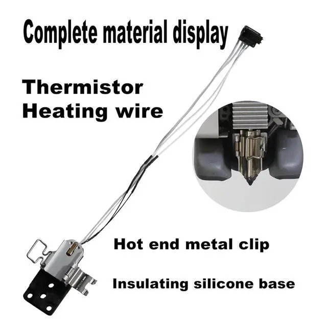 Alt view image 3 of 6 - Ankei Hotend Heating Assembly Up to 390 for Bambu Lab A1/A1 Mini 3D Printer Hotend Heating Component Mounting Accessories,Contains Thermistor, Ceramic Heater, Base,Clip,Quick-Change Kit