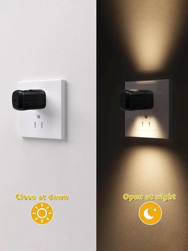 Alt view image 3 of 7 - Plug-in LED Night Lights with Dusk to Dawn Sensor,100LM,2700K,2 Pack