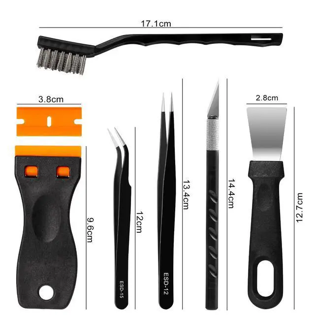 Alt view image 5 of 7 - 46Pcs 3D Printer Tools Kit with Storage Case, 3D Printer Accessories - Deburring Tool, 3D Printer Removing Scrapers, Metal Files, Brushes, Hand Drill, Tweezers, for Bambu Lab, Ender 3, Kobra, etc.