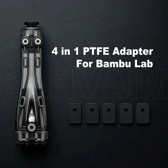 Alt view image 2 of 7 - Original Bamboo 4 in 1 PTFE Adapter for Bambu Lab X2D/H2C/H2D/H2S/P1S/P1P/P2S/X1C/A1/A1MINI/A2L 3D Printer, Multi-Filament Compatibility, Built-in Cleaning Blade & Anti-Clog Design for Smooth Feeding