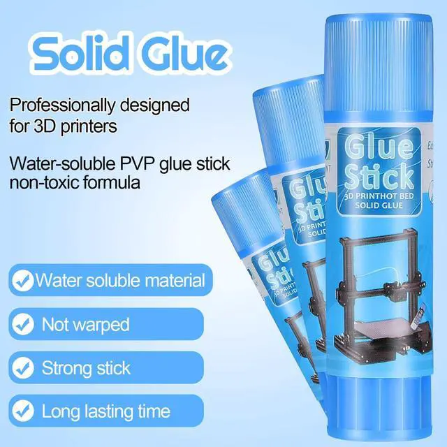 Alt view image 4 of 6 - 2 3D Printer Glue Sticks for Hot Bed PVP 3D Printer Adhesive Solid Glue Sticks for PLA/ABS/PETG/PC/TPU Hot Bed Removing Printing Models (Blue,Classic)