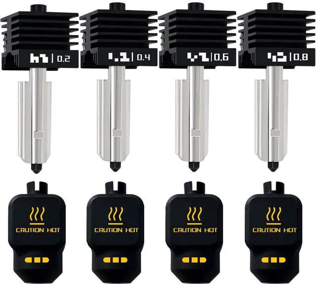 Main image of 4Pack 0.2/0.4/0.6/0.8mm Hotend for Bambu Lab P2S/X2D/H2D/H2S/A1/A1 Mini