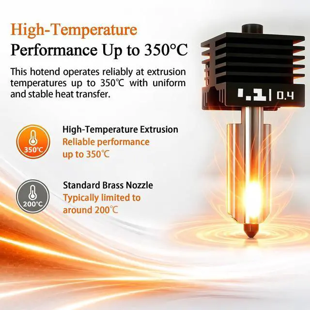 Alt view image 4 of 7 - 4Pack 0.2/0.4/0.6/0.8mm Hotend for Bambu Lab P2S/X2D/H2D/H2S/A1/A1 Mini