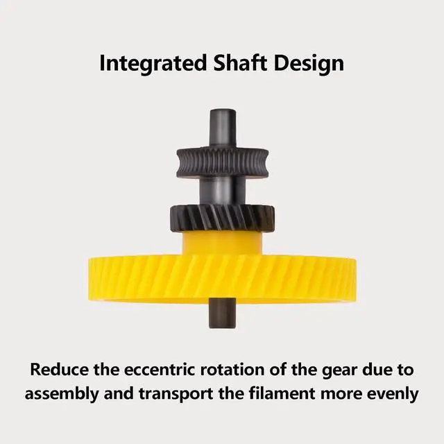Alt view image 4 of 7 - Hardened Steel Extruder Gear Kit for X1/P1 Series, 3D Printer DLC Nano Coating Hardened Steel Extruder Dual Gear Aluminum Handle and POM Gear Kit for P1P, P1S, X1C, X1E