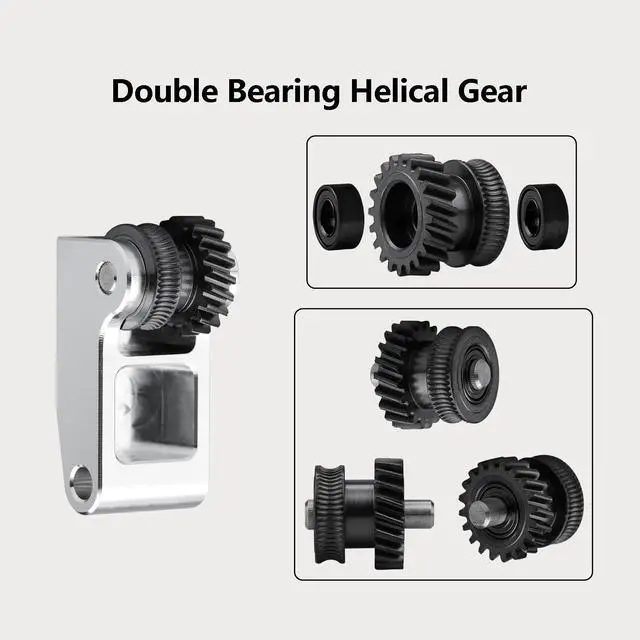 Alt view image 5 of 7 - Hardened Steel Extruder Gear Kit for X1/P1 Series, 3D Printer DLC Nano Coating Hardened Steel Extruder Dual Gear Aluminum Handle and POM Gear Kit for P1P, P1S, X1C, X1E