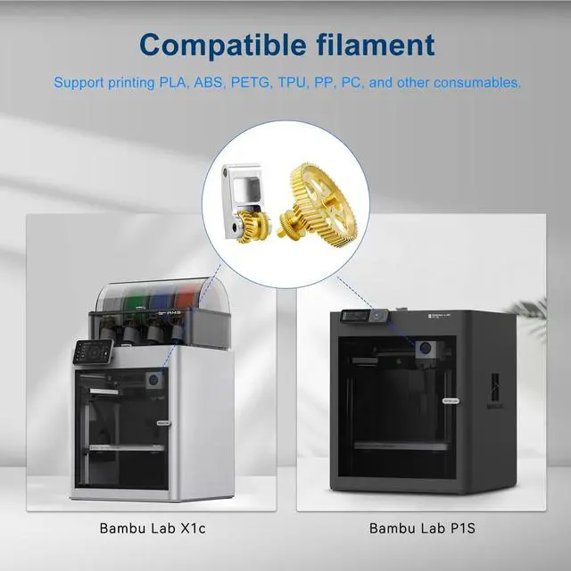 Alt view image 7 of 7 - SeulQirw Panda Claw Gold RNC Nanocoated Hardened Steel Extruder Gear for Bambu Lab X1C/P1P/P1S 3D Printers,Golden RNC Nano-Coated Extruder Gear