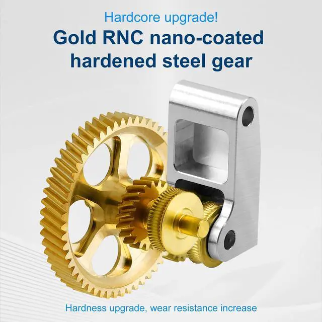 Alt view image 3 of 7 - SeulQirw Panda Claw Gold RNC Nanocoated Hardened Steel Extruder Gear for Bambu Lab X1C/P1P/P1S 3D Printers,Golden RNC Nano-Coated Extruder Gear