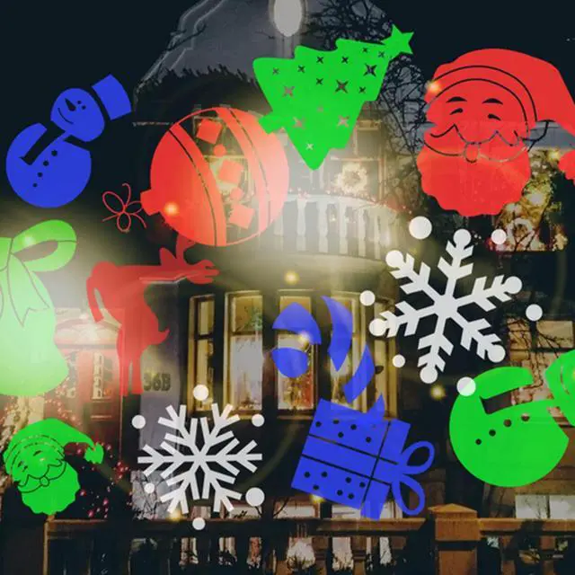Alt view image 3 of 7 - Christmas Projector Lights, Indoor/Outdoor, 12 Patterns, LED Snowflake Projector, Christmas Decorations for Xmas Holiday Party, Garden, Yard