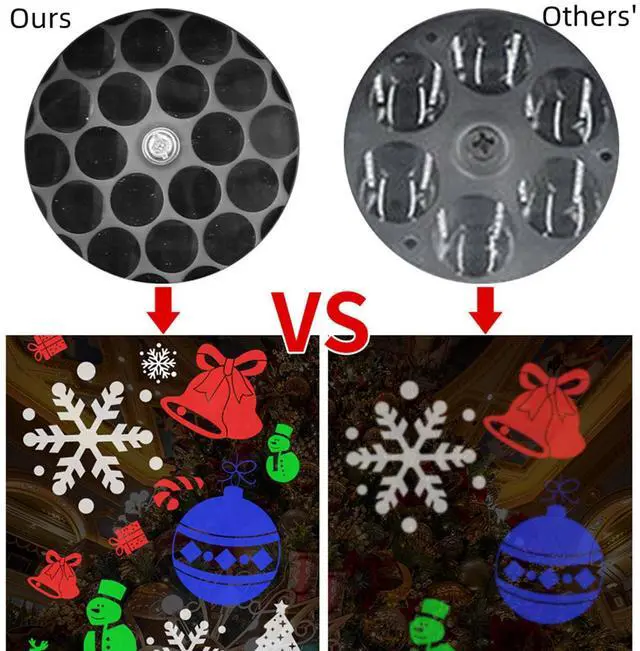 Alt view image 4 of 7 - Christmas Projector Lights, Indoor/Outdoor, 12 Patterns, LED Snowflake Projector, Christmas Decorations for Xmas Holiday Party, Garden, Yard
