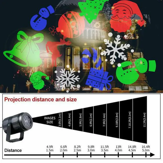 Alt view image 5 of 7 - Christmas Projector Lights, Indoor/Outdoor, 12 Patterns, LED Snowflake Projector, Christmas Decorations for Xmas Holiday Party, Garden, Yard