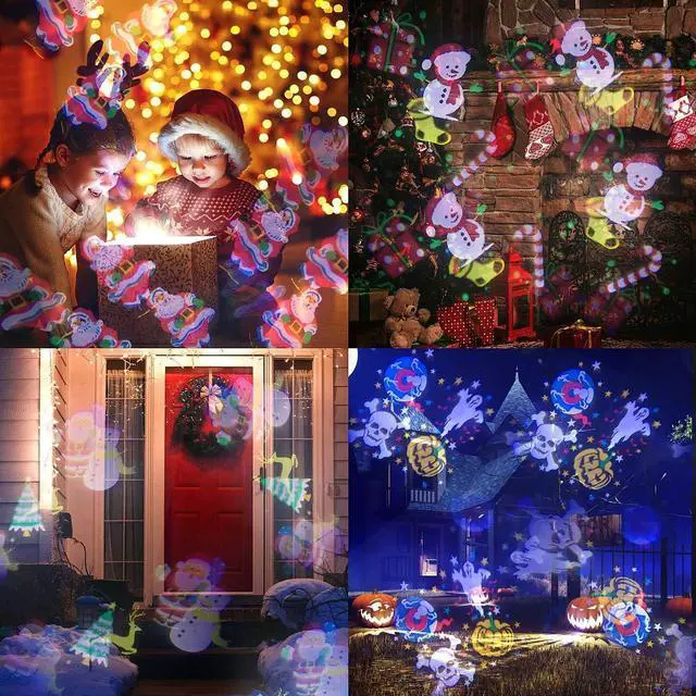 Alt view image 3 of 7 - Halloween LED Projector Lights Moving Skulls Pumpkin Ambient Lamp