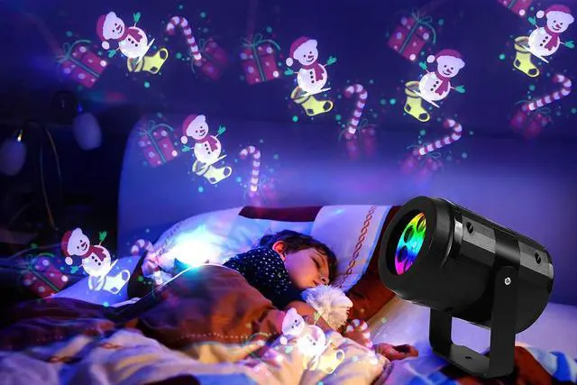 Alt view image 7 of 7 - Halloween LED Projector Lights Moving Skulls Pumpkin Ambient Lamp