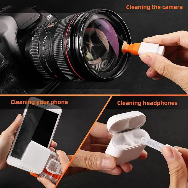 Alt view image 4 of 7 - All-in-1 Keyboard Cleaner Laptop Cleaning Kit,Computer Screen-Safe Tools | MacBook iPad iPhone,Electronics Brush Tool for PC Camera Lens Earbuds,Deep Cleaning Spray Cloth, High-Density Soft Brush