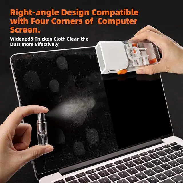 Alt view image 3 of 7 - All-in-1 Keyboard Cleaner Laptop Cleaning Kit,Computer Screen-Safe Tools | MacBook iPad iPhone,Electronics Brush Tool for PC Camera Lens Earbuds,Deep Cleaning Spray Cloth, High-Density Soft Brush