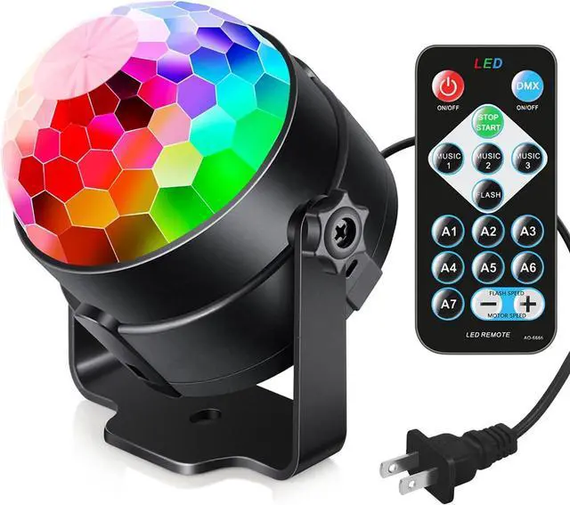 Main image of Sound Activated Party Lights with Remote DJ Lighting, Disco Ball Strobe Stage Light for Home Room Dance Parties Birthday Karaoke Stocking Stuffers New Years Eve Halloween Christmas Decoration