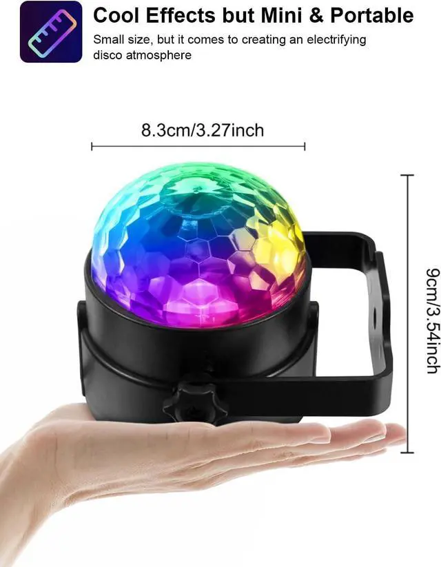 Alt view image 7 of 7 - Sound Activated Party Lights with Remote DJ Lighting, Disco Ball Strobe Stage Light for Home Room Dance Parties Birthday Karaoke Stocking Stuffers New Years Eve Halloween Christmas Decoration