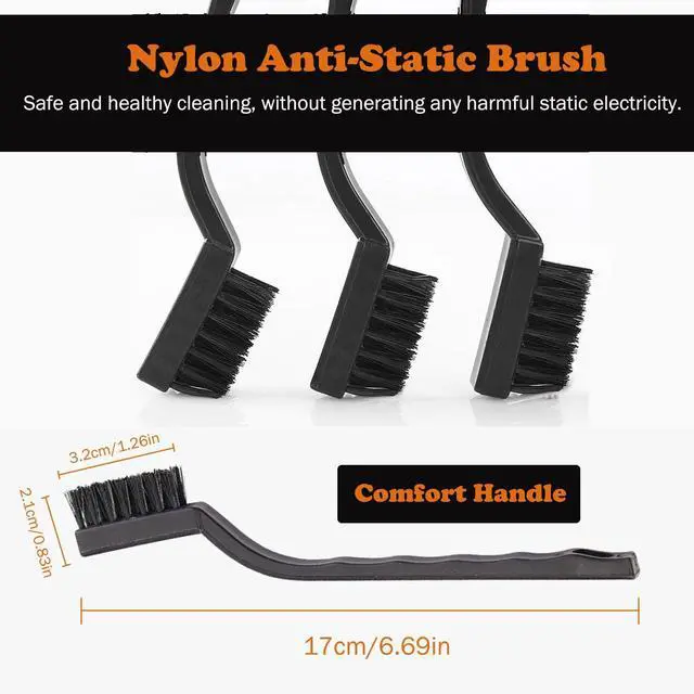 Alt view image 2 of 7 - 10PCS Anti Static ESD Cleaning Brush Kit, Keyboard PCB Motherboards Circuit Boards Electronic Devices Tool Set, Black