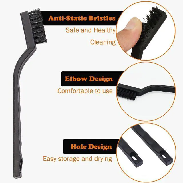 Alt view image 3 of 7 - 10PCS Anti Static ESD Cleaning Brush Kit, Keyboard PCB Motherboards Circuit Boards Electronic Devices Tool Set, Black
