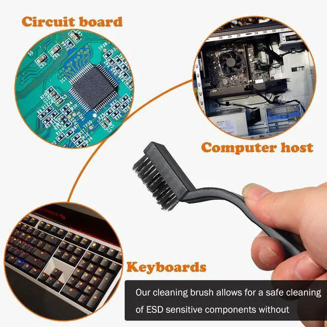 Alt view image 5 of 7 - 10PCS Anti Static ESD Cleaning Brush Kit, Keyboard PCB Motherboards Circuit Boards Electronic Devices Tool Set, Black