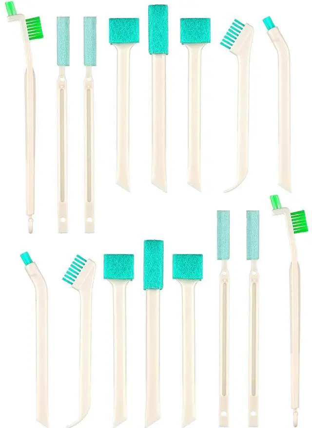Main image of 16 Pcs Small Household Cleaning Brushes for Deep Detail Cleaner | Small Household Cleaning Brushes Set, 8 in 1 Bottle Cap for Small Holes, Deep Detail Crevice Brush Set, Crevice Cleaning Tool