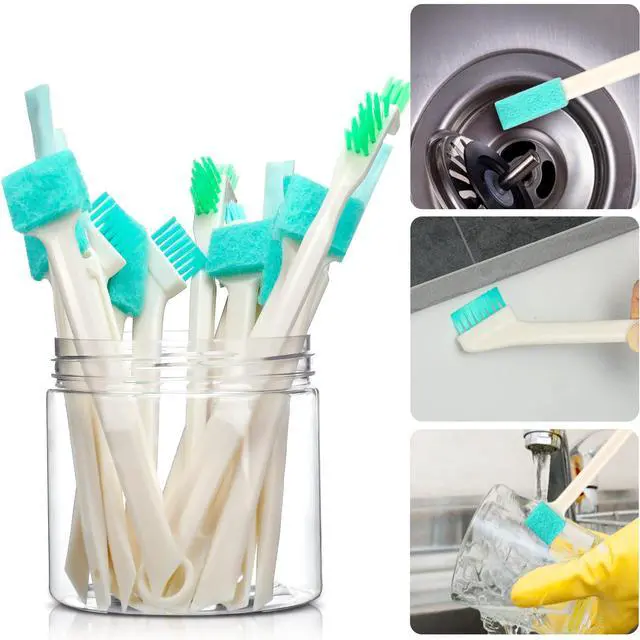 Alt view image 5 of 7 - 16 Pcs Small Household Cleaning Brushes for Deep Detail Cleaner | Small Household Cleaning Brushes Set, 8 in 1 Bottle Cap for Small Holes, Deep Detail Crevice Brush Set, Crevice Cleaning Tool