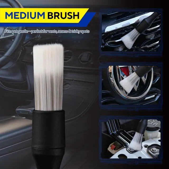 Alt view image 5 of 7 - 4PCS Car Detailing Brush Kit - Ultra Soft Boars Hair Car Interior Detailing Brushes, Includes 4 Different Brushes, Multi-use for Cleaning Interior or Exterior - Perfect Car Accessory Gift