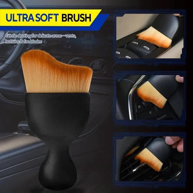 Alt view image 7 of 7 - 4PCS Car Detailing Brush Kit - Ultra Soft Boars Hair Car Interior Detailing Brushes, Includes 4 Different Brushes, Multi-use for Cleaning Interior or Exterior - Perfect Car Accessory Gift