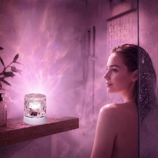 Main image of Rechargeable Northern Aurora Projector Light-Cordless Ocean Wave Lamp | Waterproof Shower Lights,Water Ripple Ceiling Projection Night Light,Ambient Mood Lighting,Galaxy Light for Bedroom