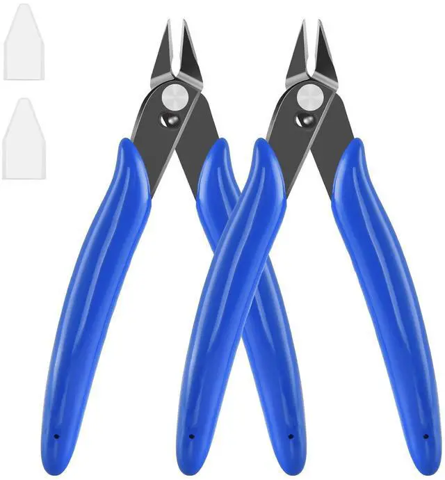 Main image of 6Pack Micro Flush Cutter, Wire Cutters, 5 Sharp Cutting Pliers | Small Side Wire Cutters with Spring Loaded for Jewelry Making, Zip Tie , Floral, Electronics, Model Craft, 3D Print