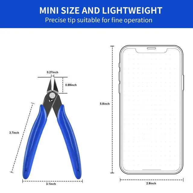 Alt view image 3 of 7 - 6Pack Micro Flush Cutter, Wire Cutters, 5 Sharp Cutting Pliers | Small Side Wire Cutters with Spring Loaded for Jewelry Making, Zip Tie , Floral, Electronics, Model Craft, 3D Print