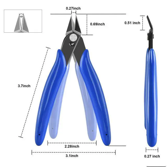 Alt view image 2 of 7 - 6Pack Micro Flush Cutter, Wire Cutters, 5 Sharp Cutting Pliers | Small Side Wire Cutters with Spring Loaded for Jewelry Making, Zip Tie , Floral, Electronics, Model Craft, 3D Print