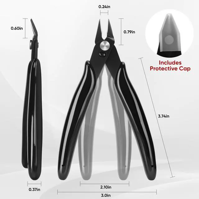 Alt view image 2 of 7 - 3 Pack 5 Inch Flush Cutters, Micro Wire Cutters, Zip Tie Cutter | Precision Sharp Wire Cutters for Crafting, Jewelry Making, Plastic Models, 3D Print, Electronics, Floral