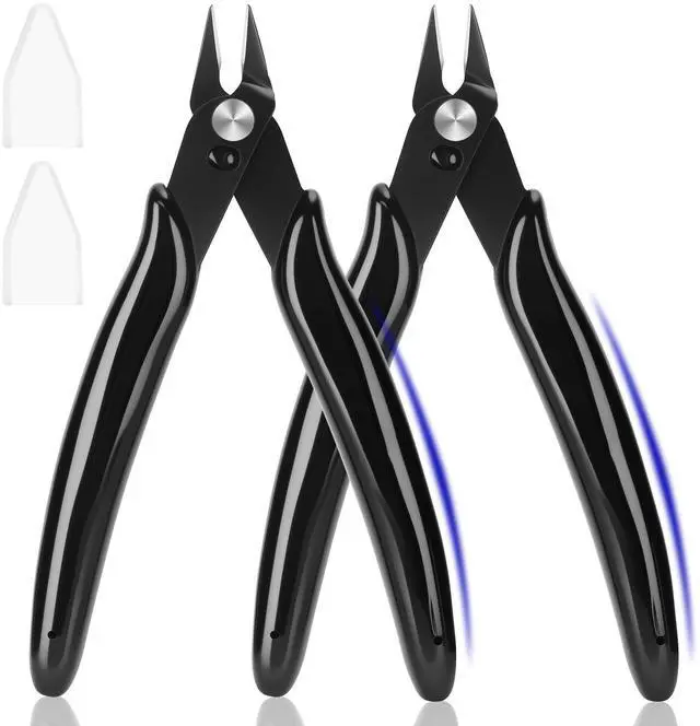 Main image of 3 Pack 5 Inch Flush Cutters, Micro Wire Cutters, Zip Tie Cutter | Precision Sharp Wire Cutters for Crafting, Jewelry Making, Plastic Models, 3D Print, Electronics, Floral