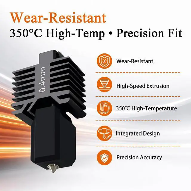Alt view image 2 of 7 - Upgraded 3PK 0.2MM 0.4MM 0.6MM P1S Hotend, P1P Integrated Nozzle Leak-Proof | Hot End Full Assembly, Print Head Nozzle Extruder, High Temperature Sensor, Ceramic Thermistor, Quick-Swap for Bambu Lab