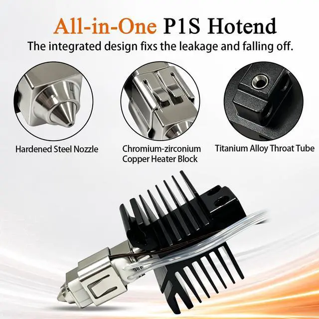 Alt view image 7 of 7 - Upgraded 3PK 0.2MM 0.4MM 0.6MM P1S Hotend, P1P Integrated Nozzle Leak-Proof | Hot End Full Assembly, Print Head Nozzle Extruder, High Temperature Sensor, Ceramic Thermistor, Quick-Swap for Bambu Lab