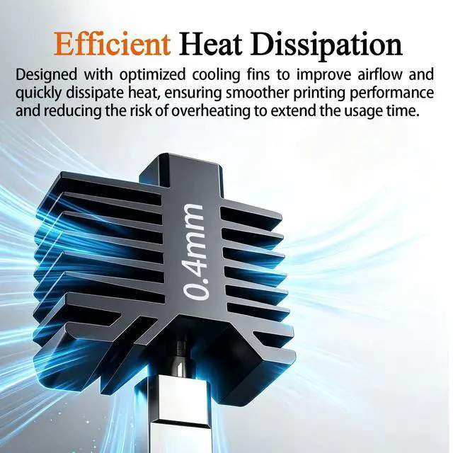 Alt view image 4 of 7 - Upgraded 3PK 0.2MM 0.4MM 0.6MM P1S Hotend, P1P Integrated Nozzle Leak-Proof | Hot End Full Assembly, Print Head Nozzle Extruder, High Temperature Sensor, Ceramic Thermistor, Quick-Swap for Bambu Lab