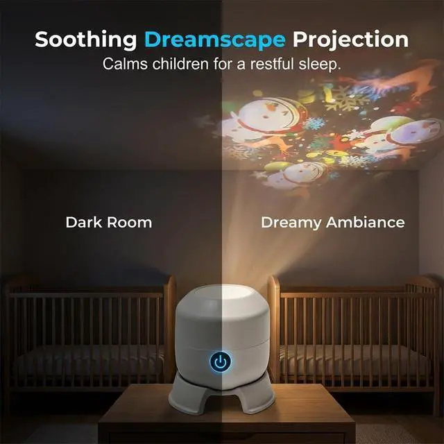 Alt view image 4 of 7 - Christmas Dynamic Rotating LED Projector Light, 360° Rotating Ocean Wave Night Projection Night Light, Multi-Angle Projection Base, for Meditation, Bedroom, Home Theater