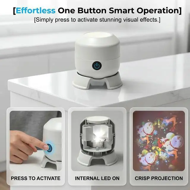 Alt view image 5 of 7 - Christmas Dynamic Rotating LED Projector Light, 360° Rotating Ocean Wave Night Projection Night Light, Multi-Angle Projection Base, for Meditation, Bedroom, Home Theater