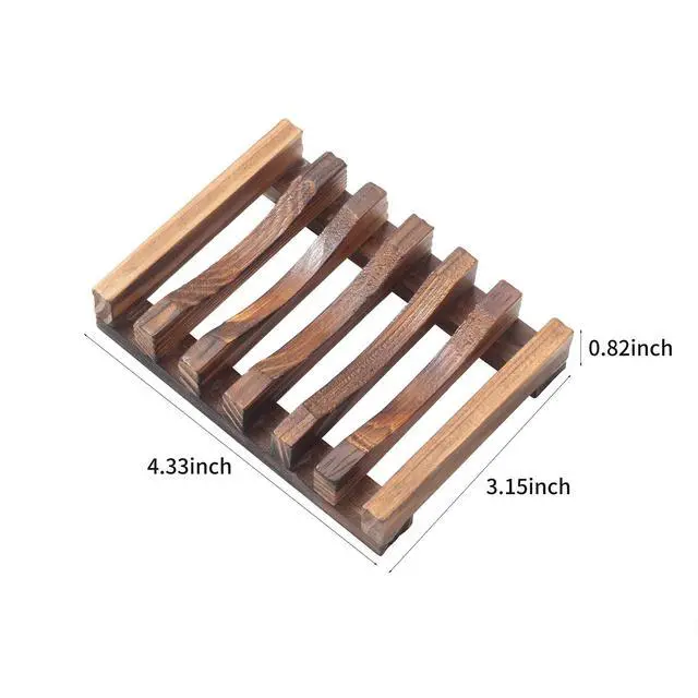 Alt view image 11 of 12 - Wooden Soap Dish for Shower,Set of 2 Shower Soap Holder,Self draining Bar Soap Holder for Bathroom, Homemade Soaps Saver Natural Soaps Tray