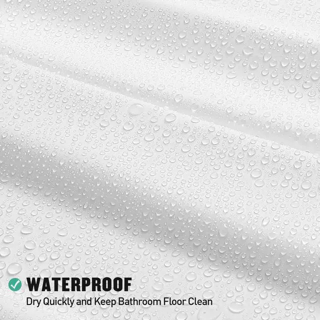 Alt view image 5 of 6 - White Peva Shower Curtain Liner, Simple Plastic Shower Curtains Liner for Modern Neutral Hotel Bathroom Decor, Waterproof Bathroom Shower Liner, 71" W x 71" H