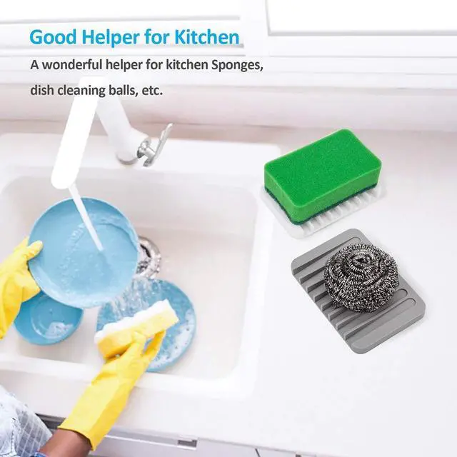 Alt view image 13 of 14 - 4PCS Self-Draining Silicone Bar Soap Dish and Holders for Shower