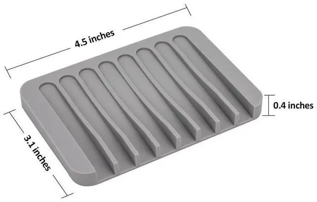 Alt view image 14 of 14 - 4PCS Self-Draining Silicone Bar Soap Dish and Holders for Shower