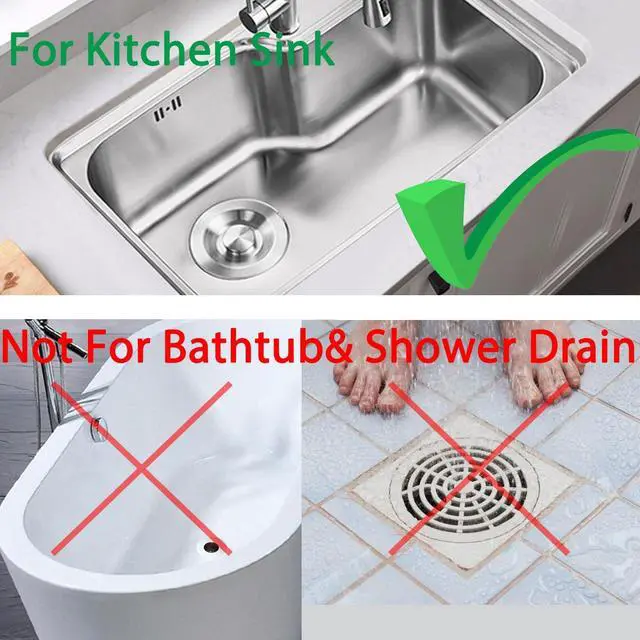 Alt view image 3 of 7 - 2 Pack Kitchen Sink Drain Strainer with Handle, Stainless Steel Large Kitchen Sink Drain Basket Food Catcher, Outer Diameter 4.5 Inch, Rust Free