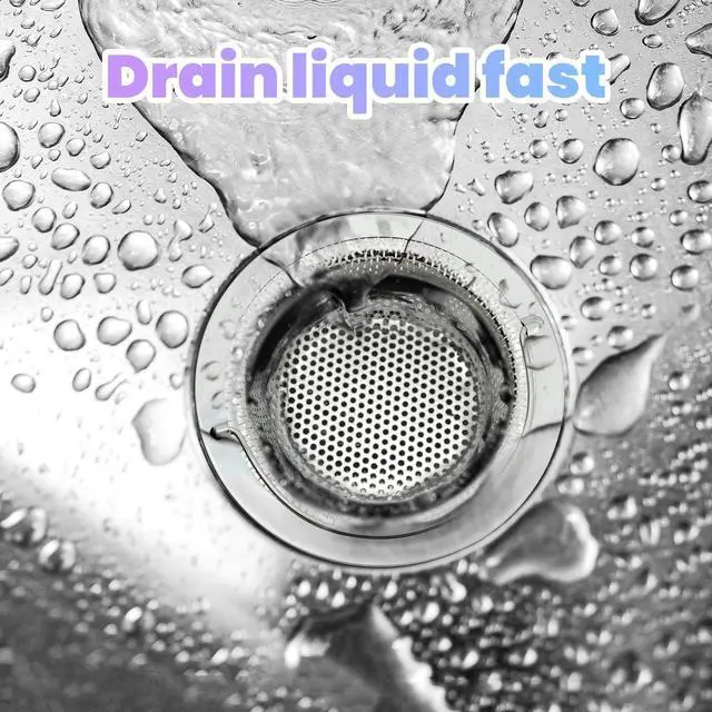 Alt view image 7 of 7 - 2 Pack Kitchen Sink Drain Strainer with Handle, Stainless Steel Large Kitchen Sink Drain Basket Food Catcher, Outer Diameter 4.5 Inch, Rust Free