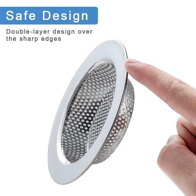 Alt view image 3 of 7 - 2 Pcs Sink Strainer Double-Layer Safe Design for Kitchen Sink Drain Basket