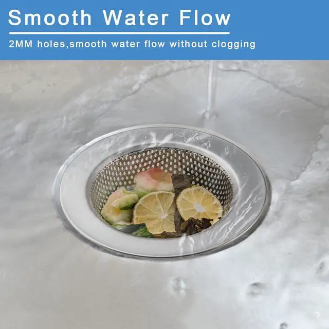 Alt view image 6 of 7 - 2 Pcs Sink Strainer Double-Layer Safe Design for Kitchen Sink Drain Basket